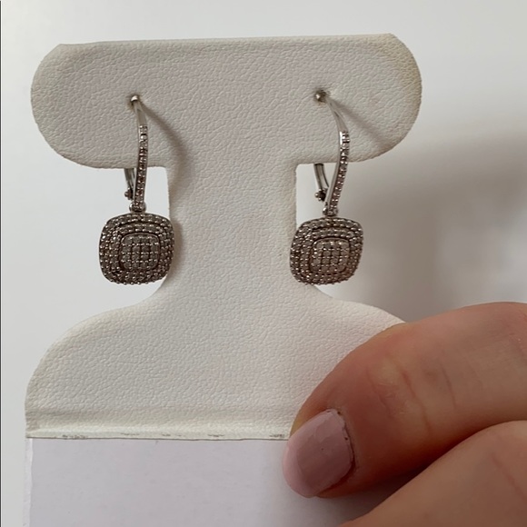 Stunning diamond and sterling silver earrings - Picture 8 of 9